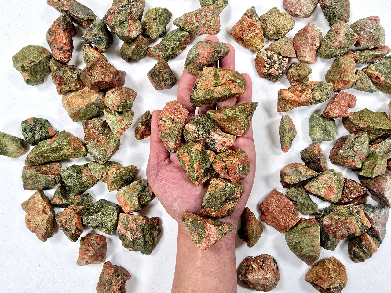 Unakite Rough Stones Bulk from South Africa for Tumbling Vase Fillers & Décor